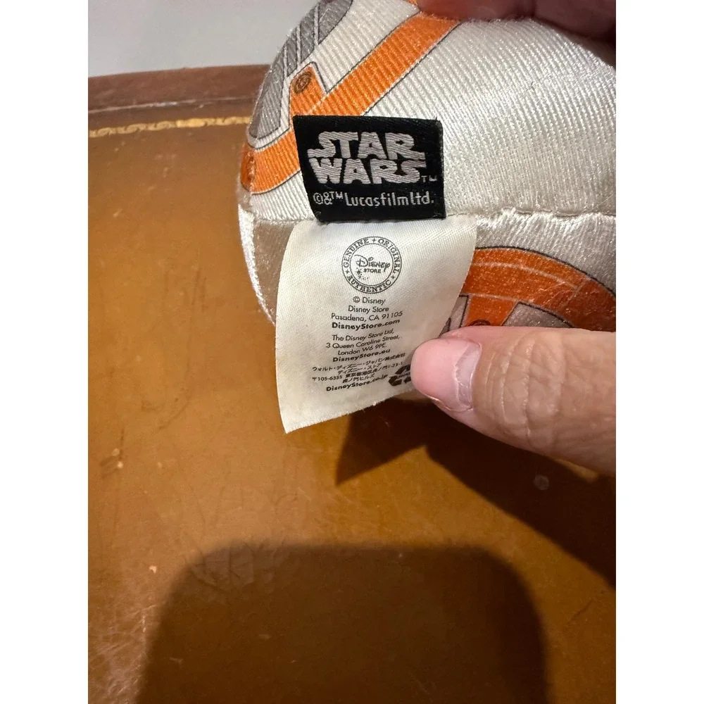 Disney Store BB-8 Plush Kids OS White Orange Excellent Star Wars Droid Toy